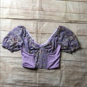 Floral Fairy Lavender Corset Style Women's Top